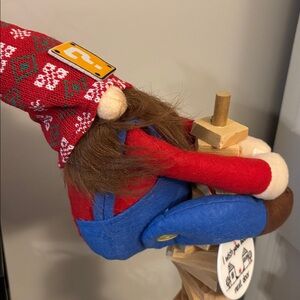 Festive Gnome Holiday Tree Topper/Hugger with Red and Blue Outfit
